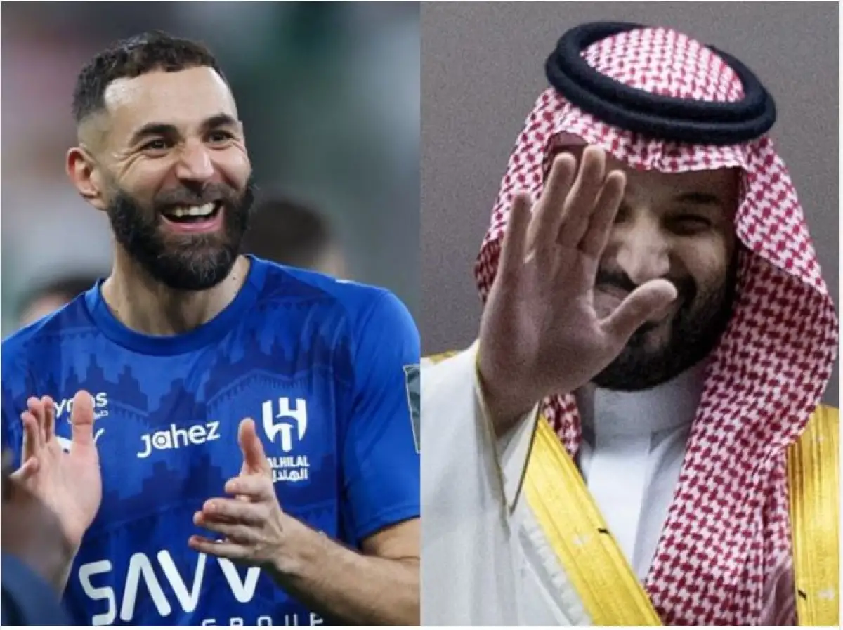الفيديو الكامل لموقف عفوي بين ولي العهد وكريم بنزيما اثناء تتويج الهلال بكأس الملك