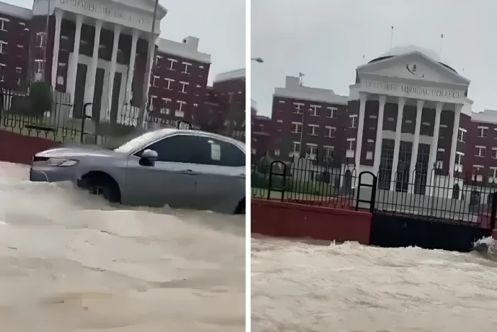 فيديو يكشف ما فعلته أمطار جدة بكلية البترجي في أُبحر 