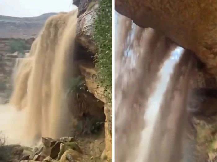 فيديو جديد لشلال الرياض ومصور الفيديو يلتقط المقطع من مكان لا يخطر على بال