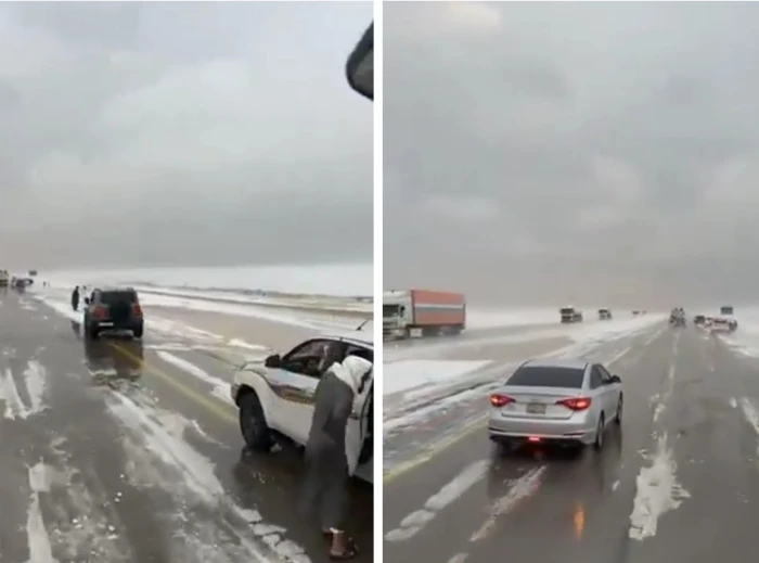 فيديو يوثق كيف تحولت الأحساء لمدينة بيضاء بعد أن غطتها الثلوج 